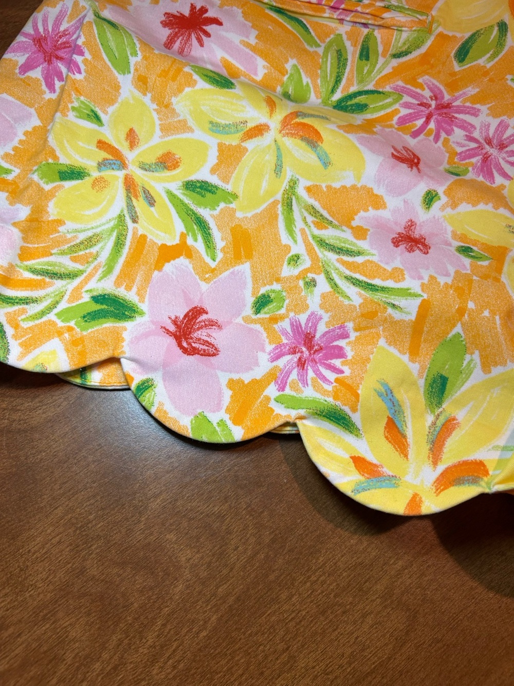 crown & ivy Yellow, Pink & Green Floral Scallop-Hem Skort - Picture 8 of 8